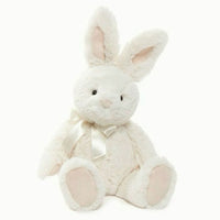 Cute Cream Bunny Plush Toy Soft Stuffed Rabbit with Satin Bow for Kids Baby Shower Gift
