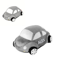 Custom Grey Beetle Car Plush Toy Personalized Stuffed Animal with Name Embroidery
