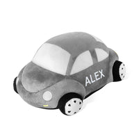 Custom Grey Beetle Car Plush Toy Personalized Stuffed Animal with Name Embroidery