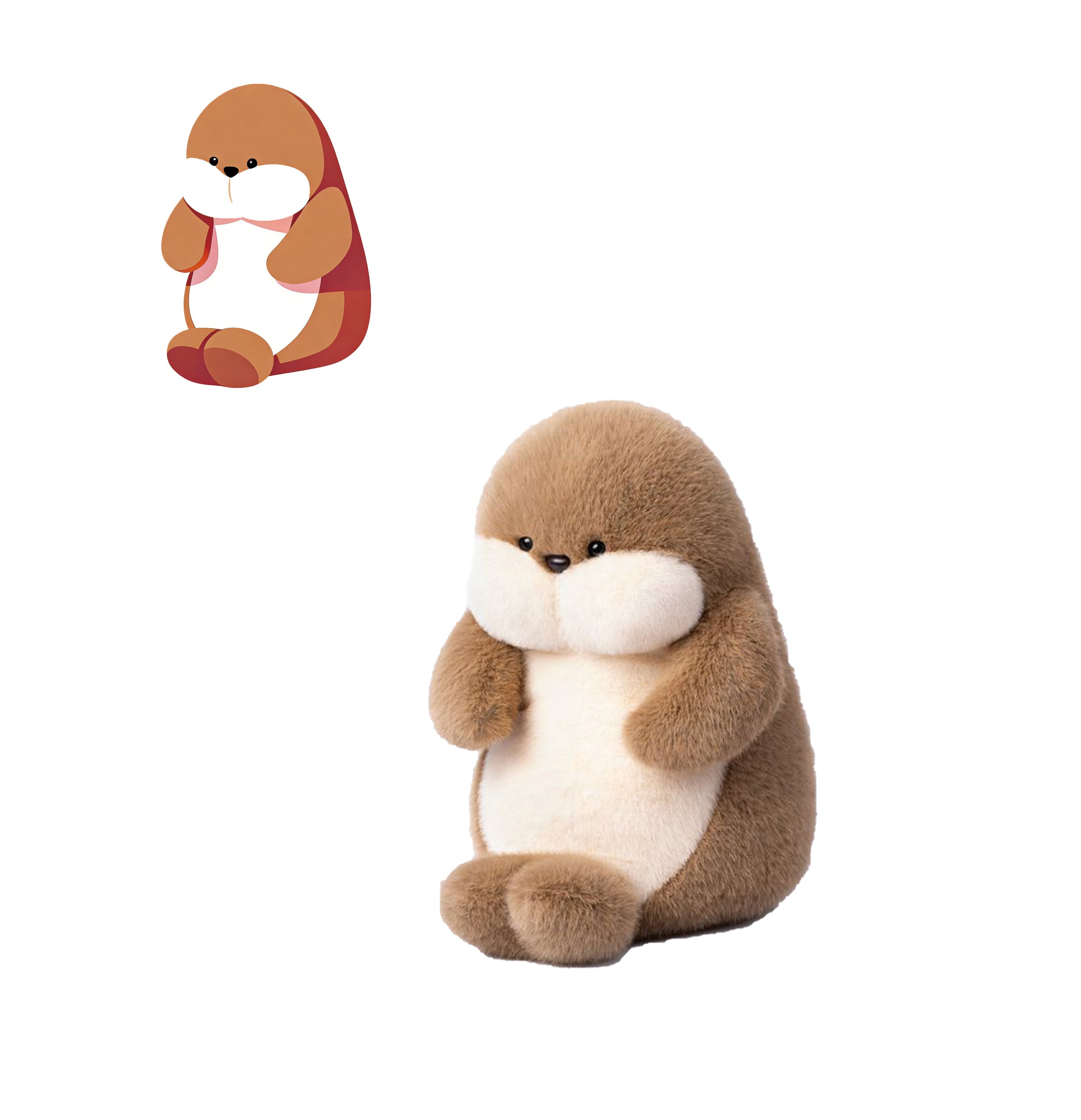 Cute Brown Otter Plush Toy Soft Stuffed Marine Animal Plushie Kawaii Gift