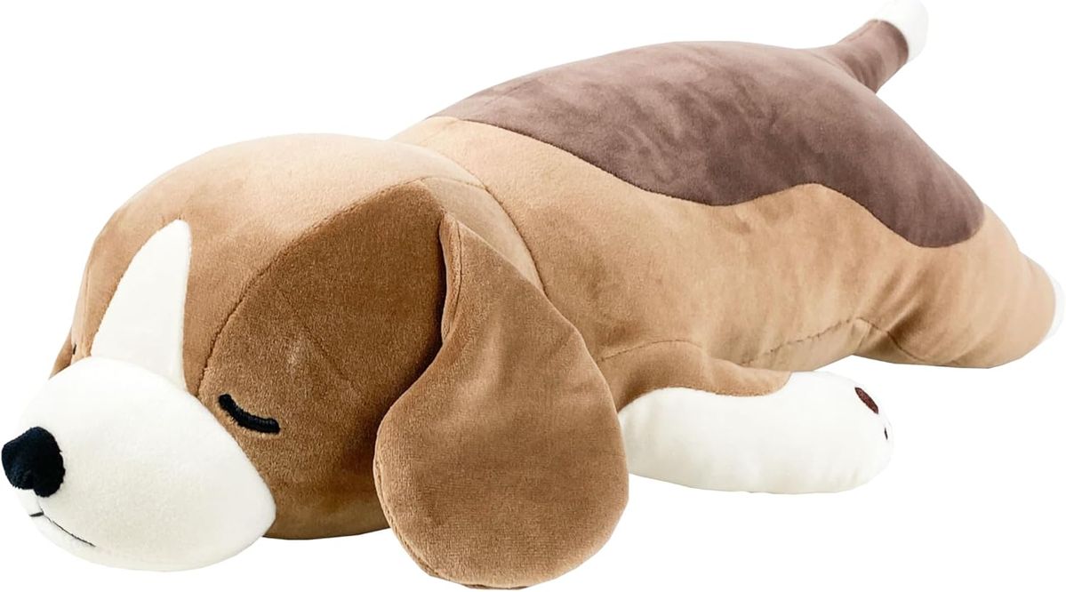 Lifelike Sleeping Beagle Dog Plush Body Pillow Soft Stuffed Animal Hugging Pillow