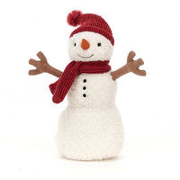 Cute Festive Snowman Plush Toy Soft Stuffed Winter Decoration for Christmas