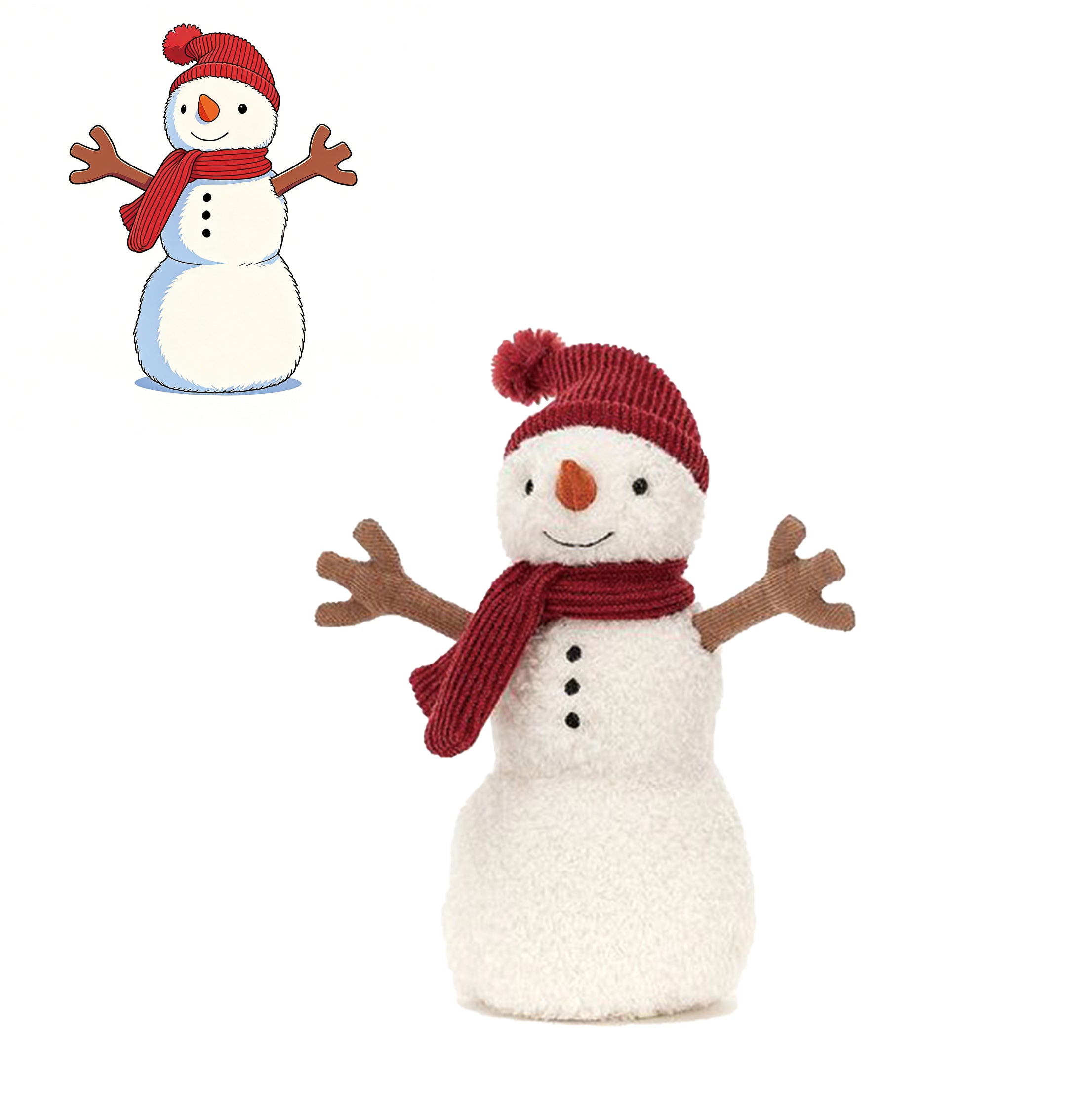 Cute Festive Snowman Plush Toy Soft Stuffed Winter Decoration for Christmas