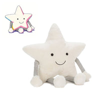 Cute White Star Plush Pillow Soft Striped Arm Leg Stuffed Cushion Cozy Home Decor