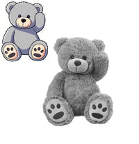 Large Grey Teddy Bear Plush Toy Soft Stuffed Animal Giant Cuddly Bear Gift