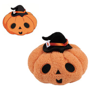 Cute Halloween Pumpkin Plush Pillow Soft Jack-o-Lantern Cushion with Witch Hat